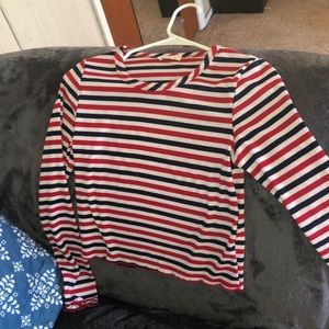 Large striped cropped top